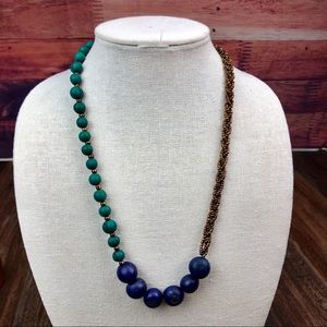FINAL SALE:Green/Blue Açaí Seed Braided Necklace